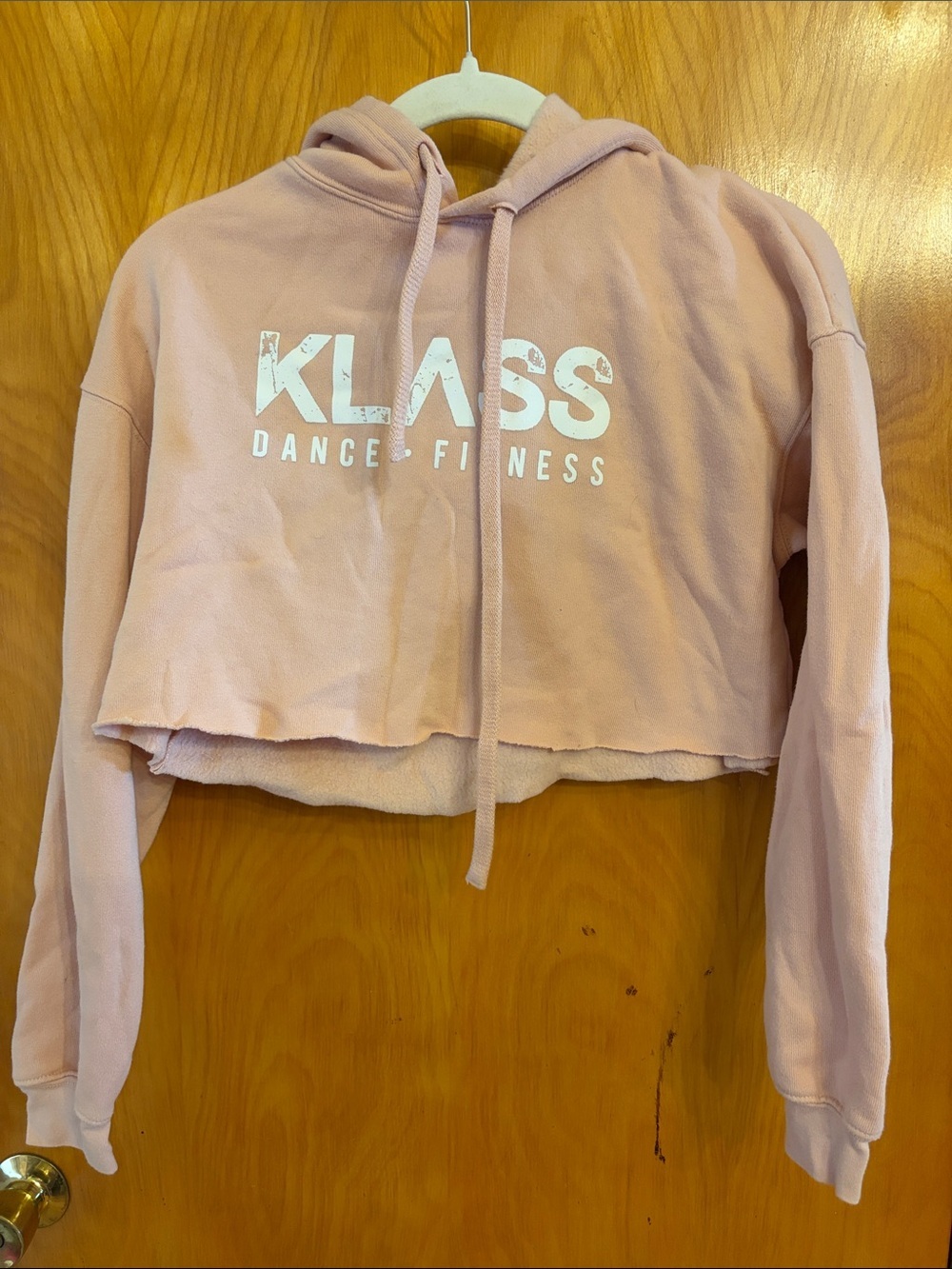 Bella Canvas Pink Cropped Hoodie with KLASS Dance Fitness Logo